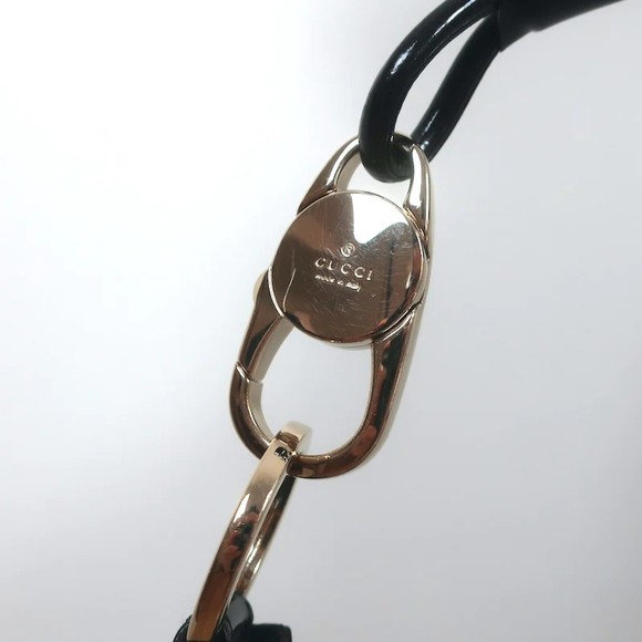 Gucci Monogram Hobo Black Patent Leather-Trim Canvas Medium Shoulder Bag - Picture 3 of 12